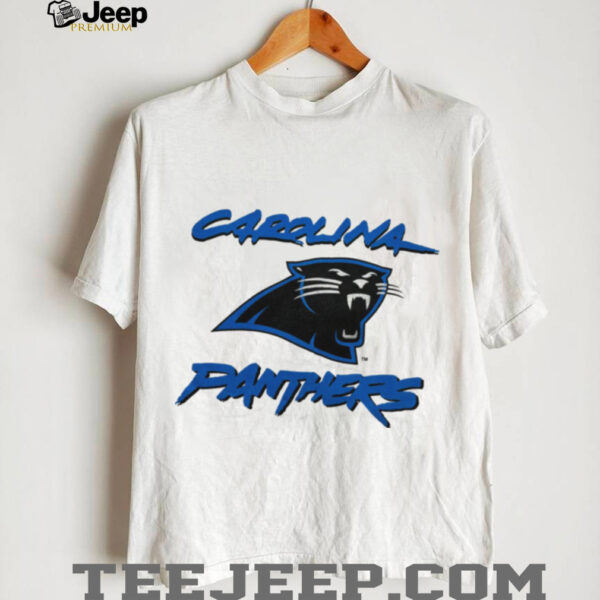 90’s Carolina Panthers Vintage White Cat Scratch Font NFL Plain Logo Shirt