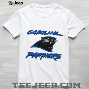 90’s Carolina Panthers Vintage White Cat Scratch Font NFL Plain Logo Shirt