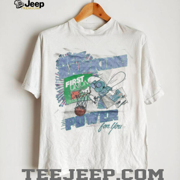 90’s Charlotte Hornets x First Union “New Banking Power” Vintage Hugo Slam Dunk shirt