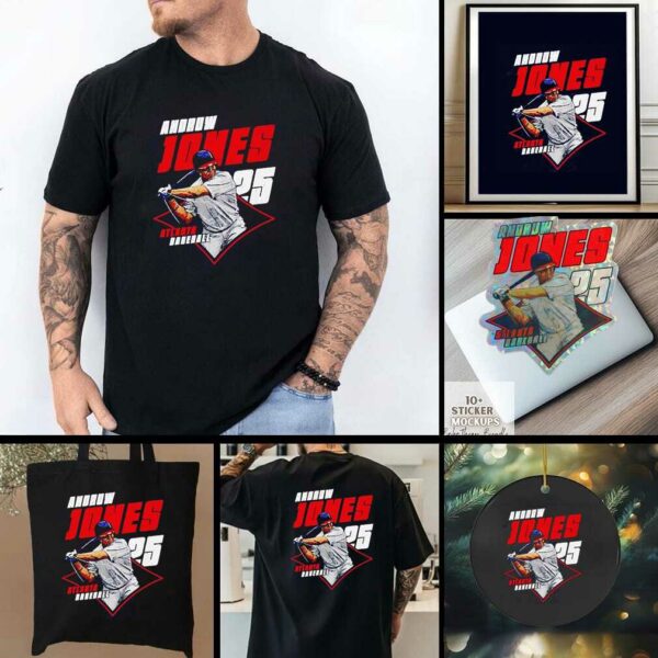 Andruw Jones Atlanta Braves baseball player diamond shirt