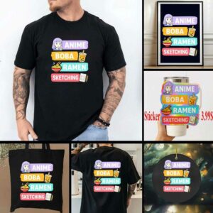 Anime Boba Ramen Sketching shirt