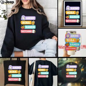 Anime Boba Ramen Sketching shirt