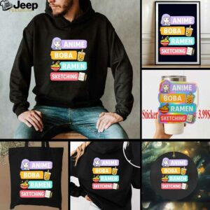 Anime Boba Ramen Sketching shirt