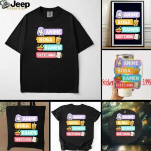 Anime Boba Ramen Sketching shirt