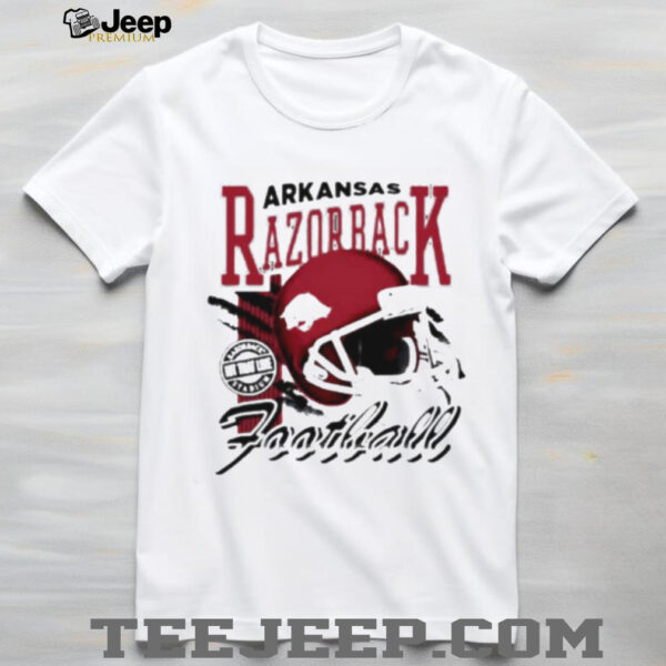 Arkansas Razorbacks hit that line varsity helmet shirt