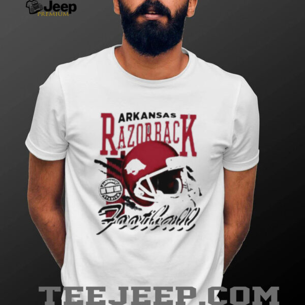 Arkansas Razorbacks hit that line varsity helmet shirt