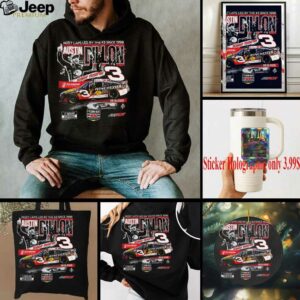 Austin Dillon Checkered Flag Sports Black 2025 Cook Out 400 Race Winner T Shirt