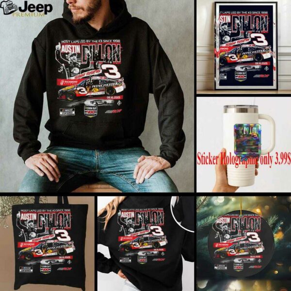 Austin Dillon Checkered Flag Sports Black 2025 Cook Out 400 Race Winner T Shirt