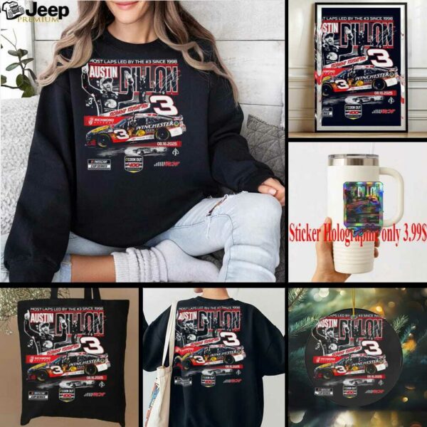 Austin Dillon Checkered Flag Sports Black 2025 Cook Out 400 Race Winner T Shirt