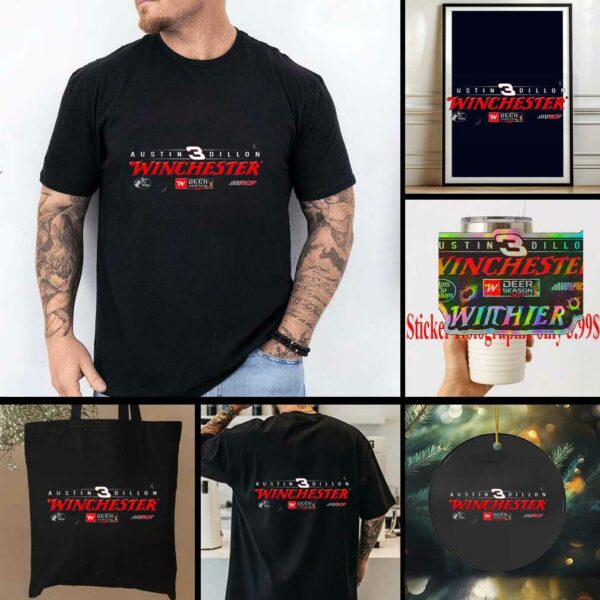 Austin Dillon Richard Childress Racing Team Collection Black Winchester Deer Season Car T Shirt