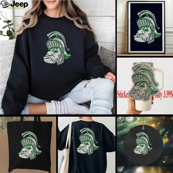 Awesome Michigan State University Spartans Big Head Logo T Shirt