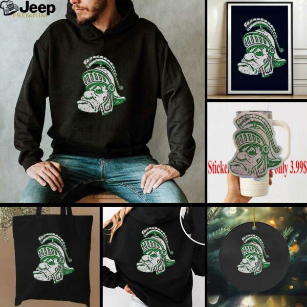 Awesome Michigan State University Spartans Big Head Logo T Shirt
