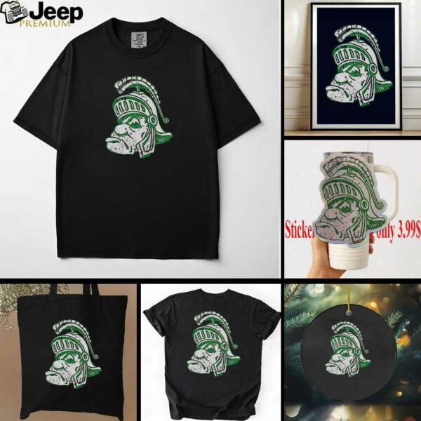 Awesome Michigan State University Spartans Big Head Logo T Shirt
