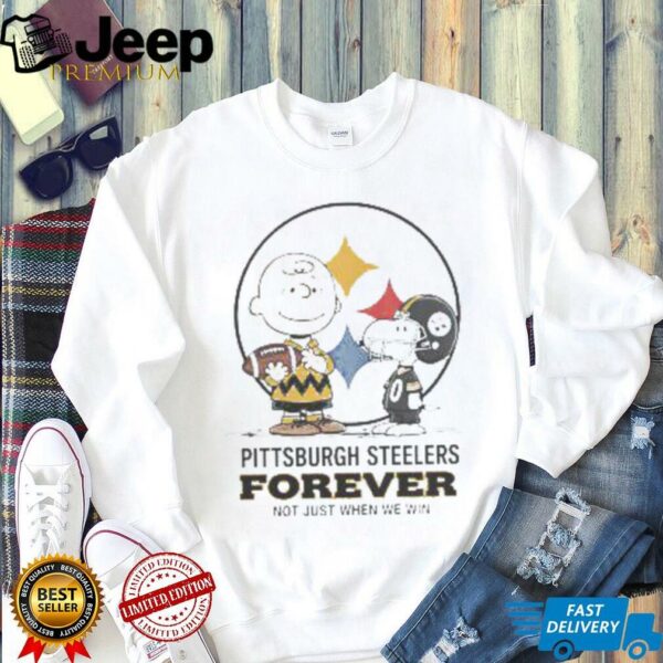 Awesome Pittsburgh Steelers Charlie Brown Snoopy Steelers Forever Not Just When We Win T Shirt