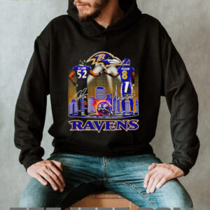 Baltimore Ravens R. Lewis and Jackson signature city skyline shirt
