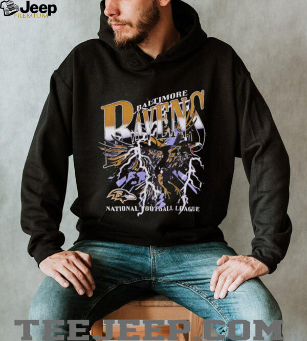 Baltimore Ravens national football league crow lighting graphic shirt