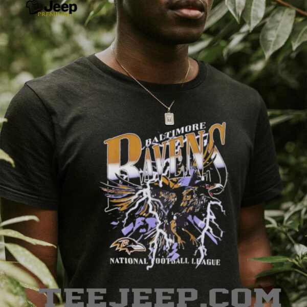 Baltimore Ravens national football league crow lighting graphic shirt