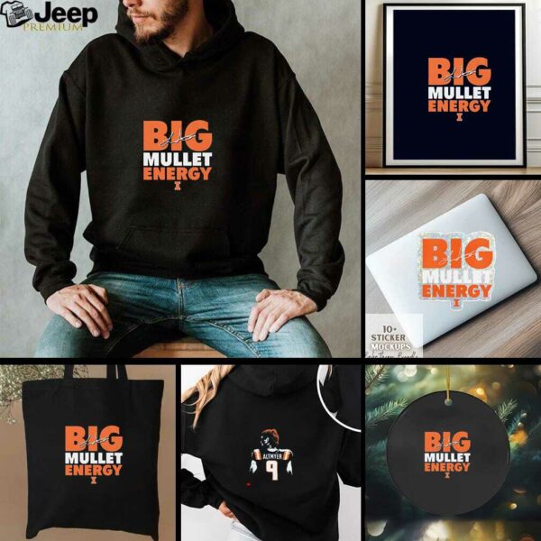 Big mullet energy Luke Altmyer Illinois Fighting Illini signature two side shirt