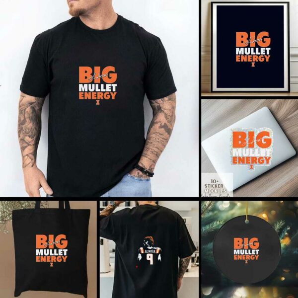 Big mullet energy Luke Altmyer Illinois Fighting Illini signature two side shirt