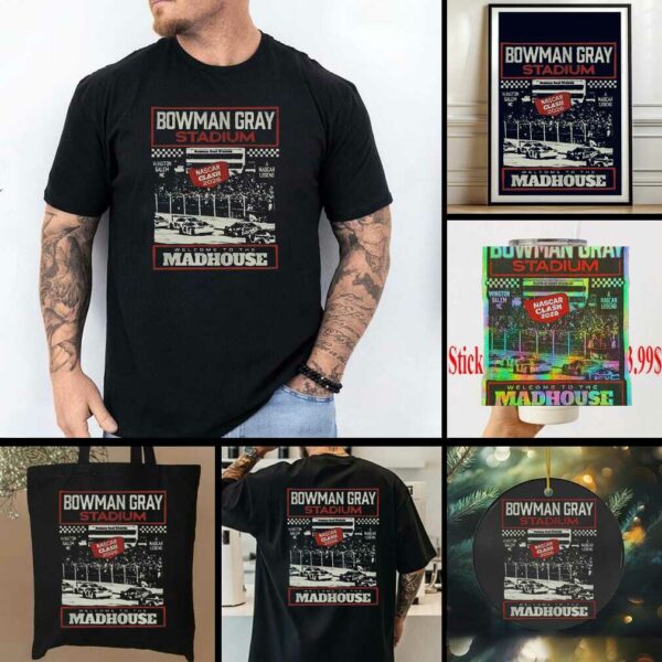 Bowman Gray Stadium Checkered Flag Sports Black 2026 NASCAR Clash Madhouse T Shirt