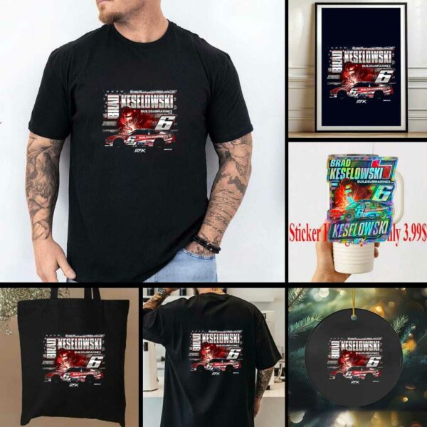 Brad Keselowski Checkered Flag Sports Build Submarines.com Patriotic Car T Shirt