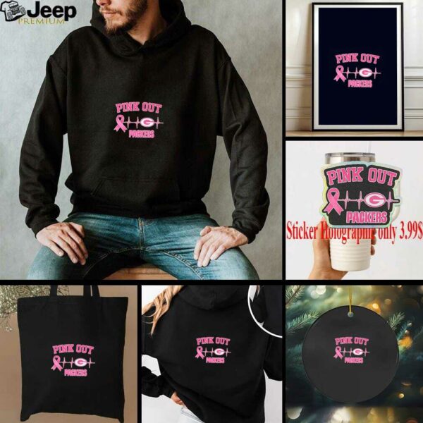 Breast Cancer Awareness Heartbeat Pink Out Green Bay Packers shirt