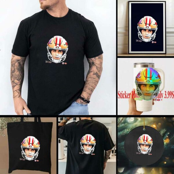 Brock Purdy San Francisco 49ers football helmet head player signature shirt