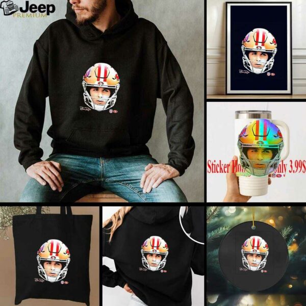 Brock Purdy San Francisco 49ers football helmet head player signature shirt