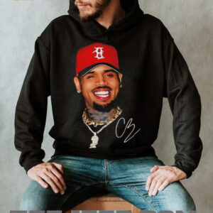 CB rapperBig face red hat gang graphic signature shirt