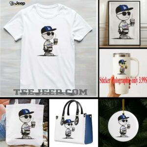 Charlie Brown Los Angeles Dodgers cofflee shirt