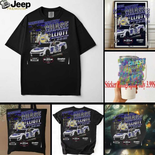 Chase Elliot Checkered Flag Sports 2025 Cook Out Clash at Bowman Gray Race Winner T Shirt
