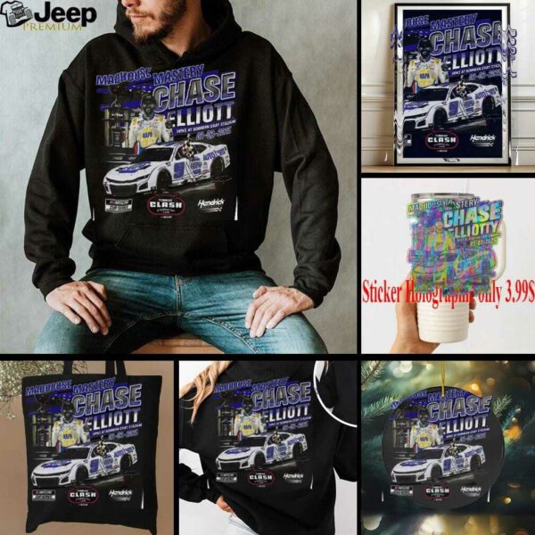 Chase Elliot Checkered Flag Sports 2025 Cook Out Clash at Bowman Gray Race Winner T Shirt