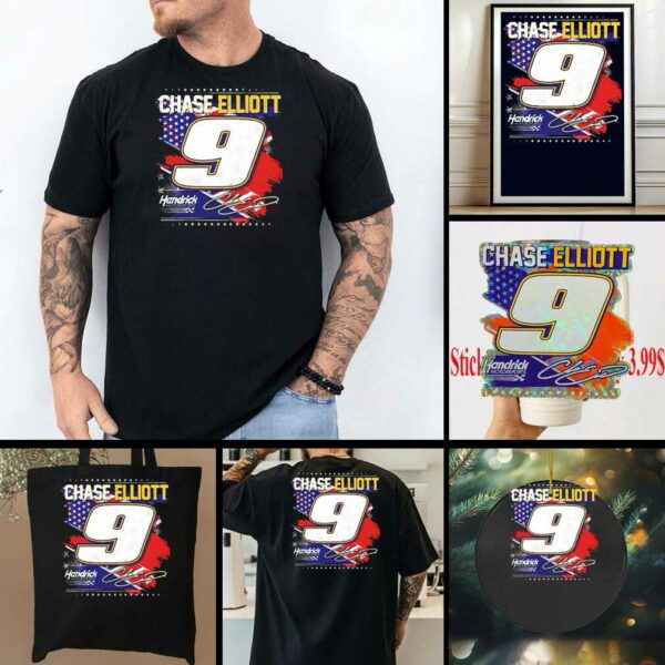 Chase Elliott Hendrick Motorsports Team Collection NAPA Patriotic Car T Shirts