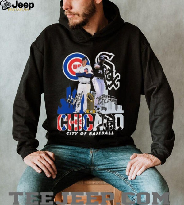 Chicago City Of Baseball Cubs And White Sox Signatures T shirt