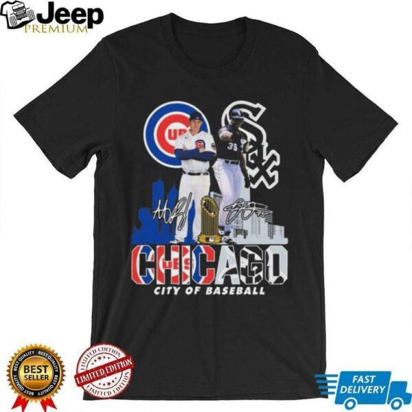 Chicago City Of Baseball Cubs And White Sox Signatures T shirt