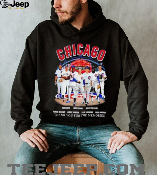 Chicago Cubs Ron Santo and Legends thank you for the memories signatures shirt