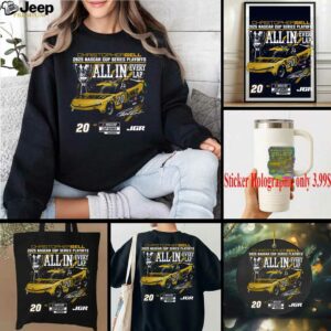 Christopher Bell Checkered Flag Sports Black 2025 NASCAR Cup Series Playoffs DeWalt All In T Shirt