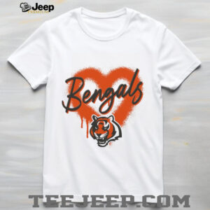 Cincinnati Bengals Outerstuff Girl’s Youth Spray Heart T Shirt