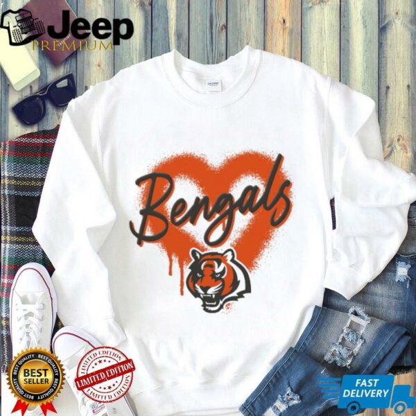 Cincinnati Bengals Outerstuff Girl’s Youth Spray Heart T Shirt