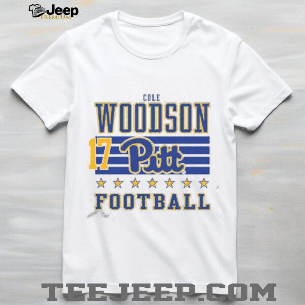 Cole Woodson Rally Mens Ash Pitt Panthers NIL Striped Player T Shirt