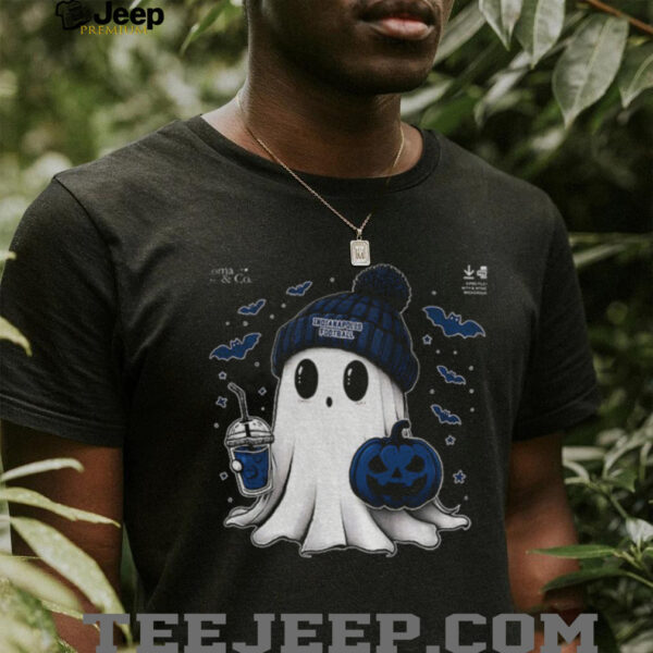 Cute ghost pumpkin Indianapolis Colts football NFL 2025 Happy Halloween shirt