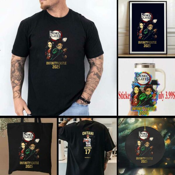 Demon Slayer Infinity Castle x 2025 Shohei Ohtani 17 Anime baseball shirt