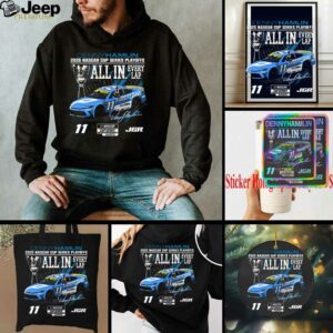 Denny Hamlin Checkered Flag Sports Black Progressive Car Playoff T Shirt