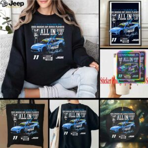 Denny Hamlin Checkered Flag Sports Black Progressive Car Playoff T Shirt