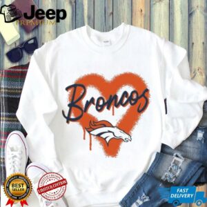 Denver Broncos Spray Heart Boxy T Shirt