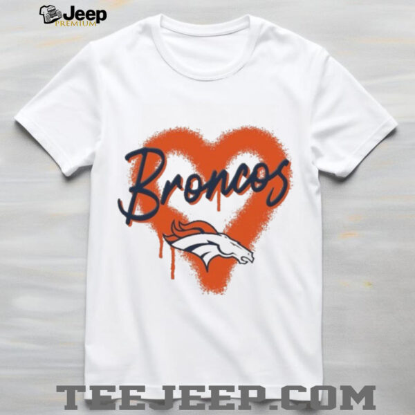 Denver Broncos Spray Heart Boxy T Shirt
