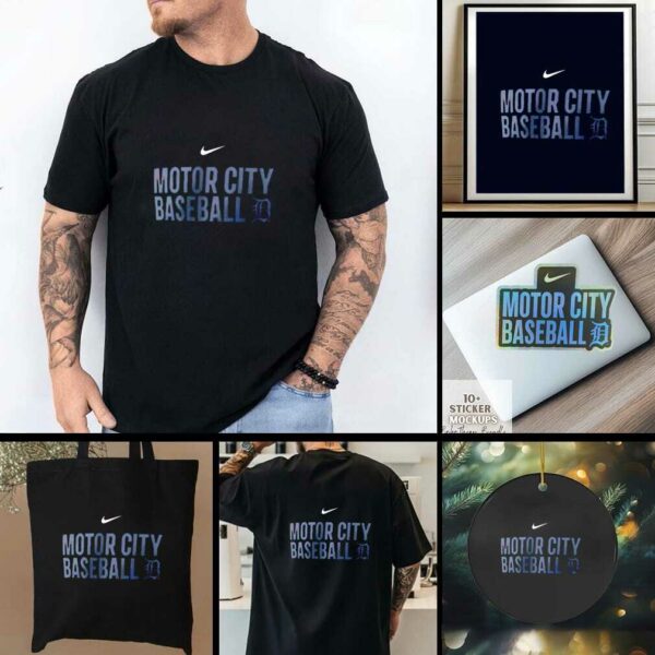 Detroit Tigers Motor City Baseball logo shirt