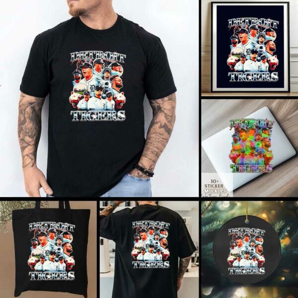 Detroit Tigers graphic team players shirt