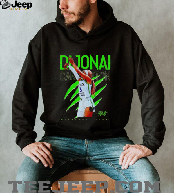 Dijonai Carrington jump shot Minnesota Lynx shirt