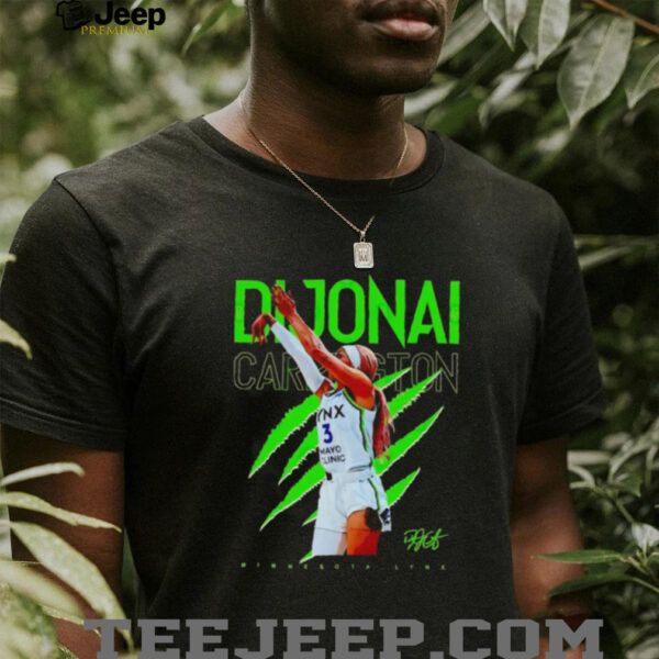 Dijonai Carrington jump shot Minnesota Lynx shirt